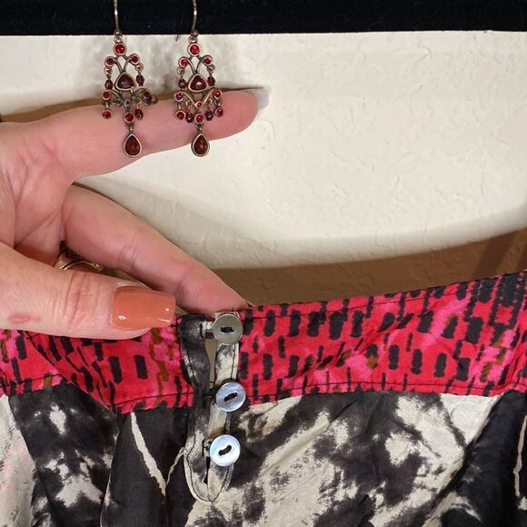 Da-Nang Printed 100% Silk Romper Sz M - Picture 9 of 10